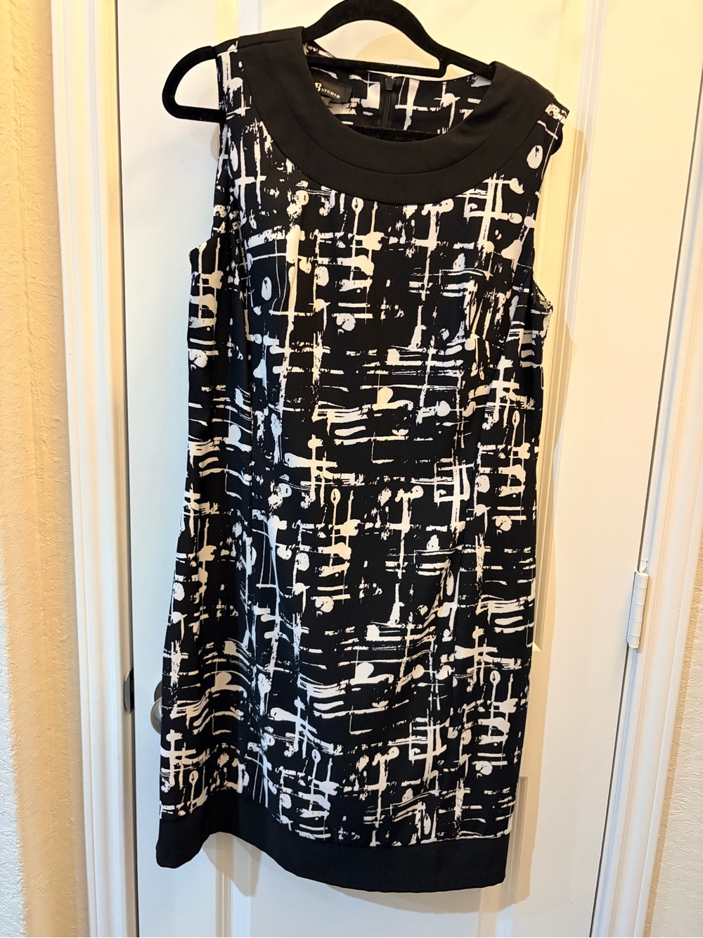 AB Studio Black and White Abstract Print Sleeveless Dress Y2K dress Size 12